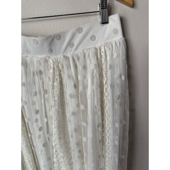 Torrid Maxi Skirt Sz 1 Polka Dot Lace Pull On NWT - Romantic Boho Chic Feminine - Picture 4 of 6
